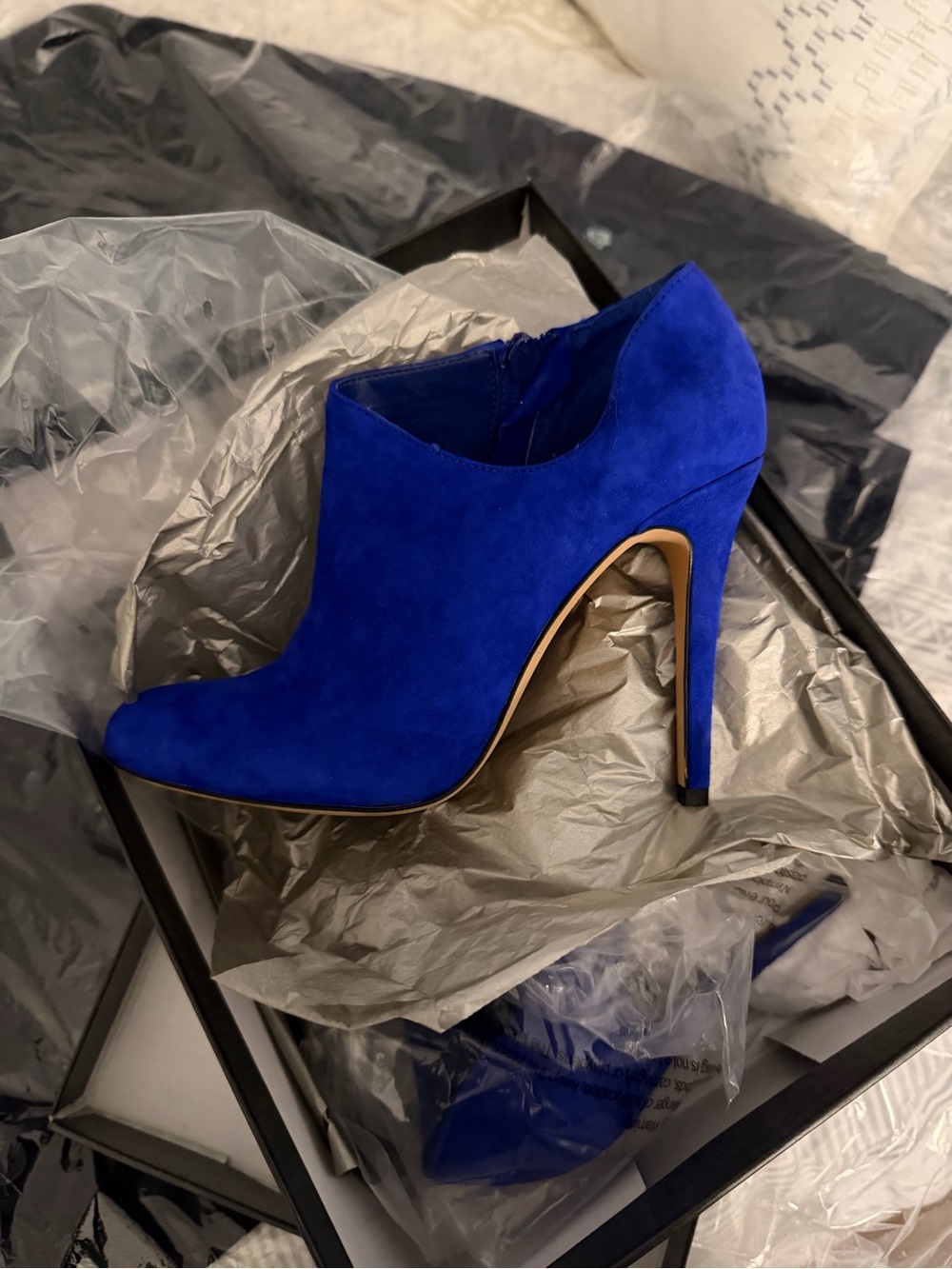 Sole Society Electric Blue Suede Stiletto Bootie